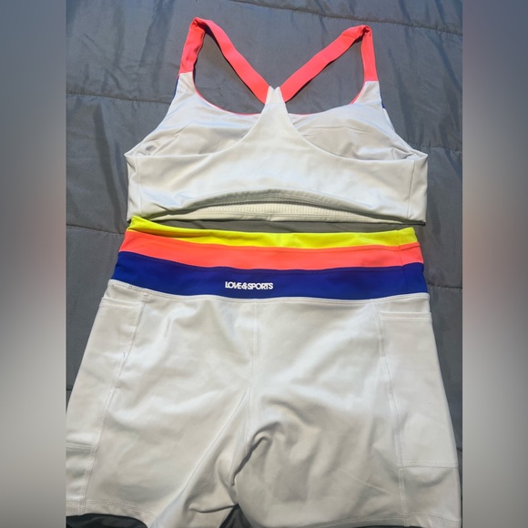 Two piece work out set 12-24 large multi color two piece neon - Picture 2 of 3